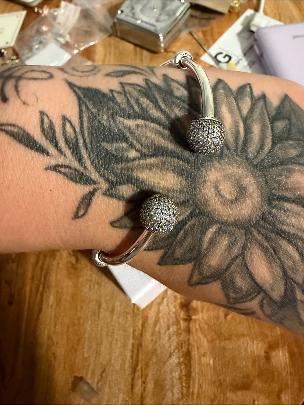 Pandora Open Bangle End Caps With Pave CZ #796481CFP